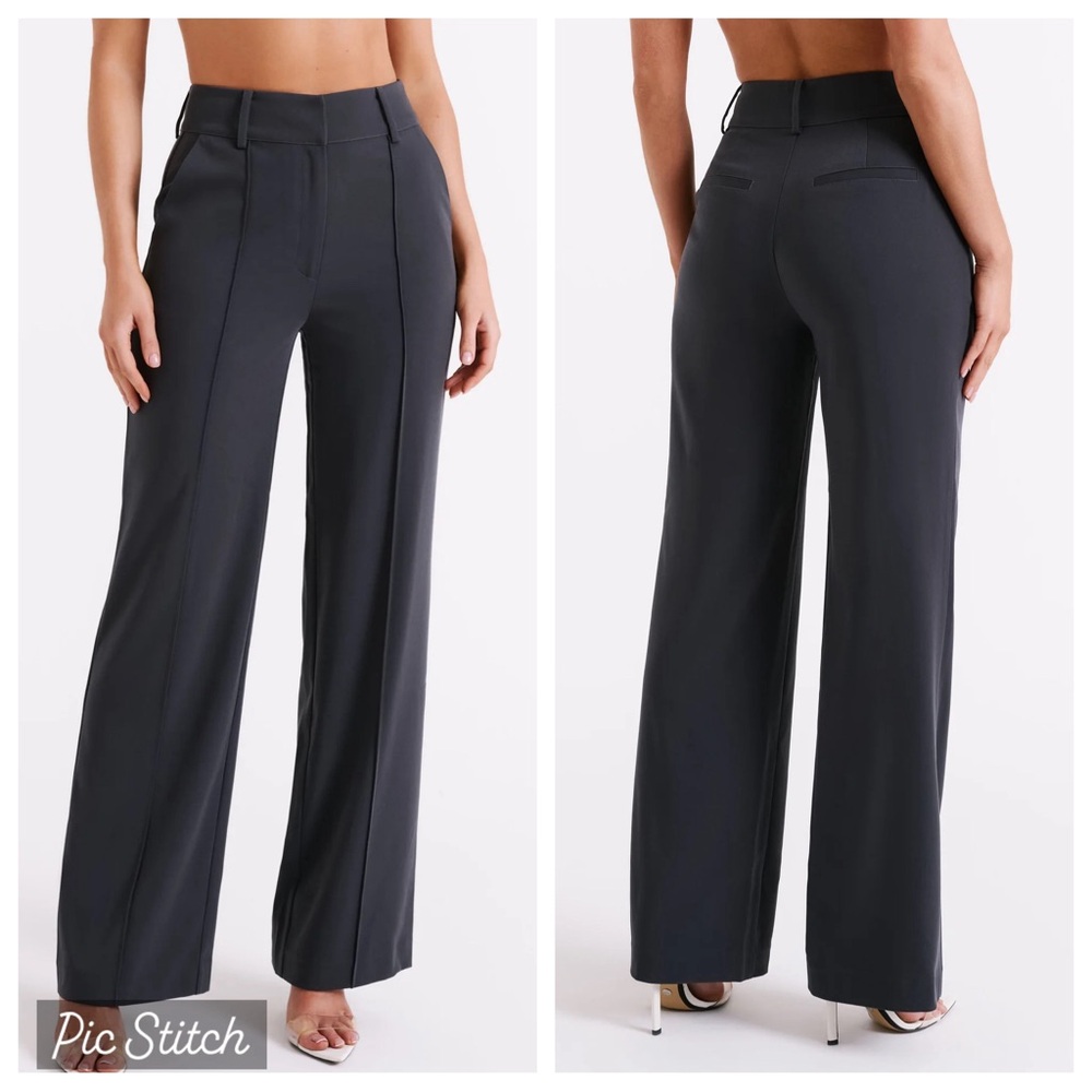 Meshki Lisa High Waist Suiting Trousers Charcoal Gray Medium Academia Career